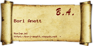 Bori Anett névjegykártya